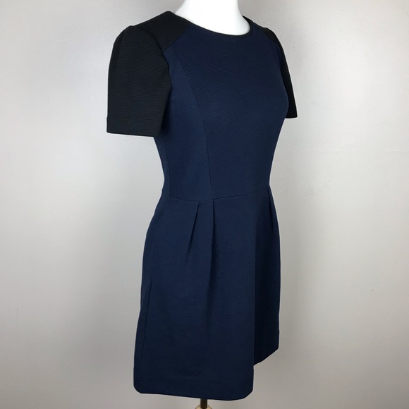 Madewell Colorblock Black Navy Dress - Picture 4 of 8